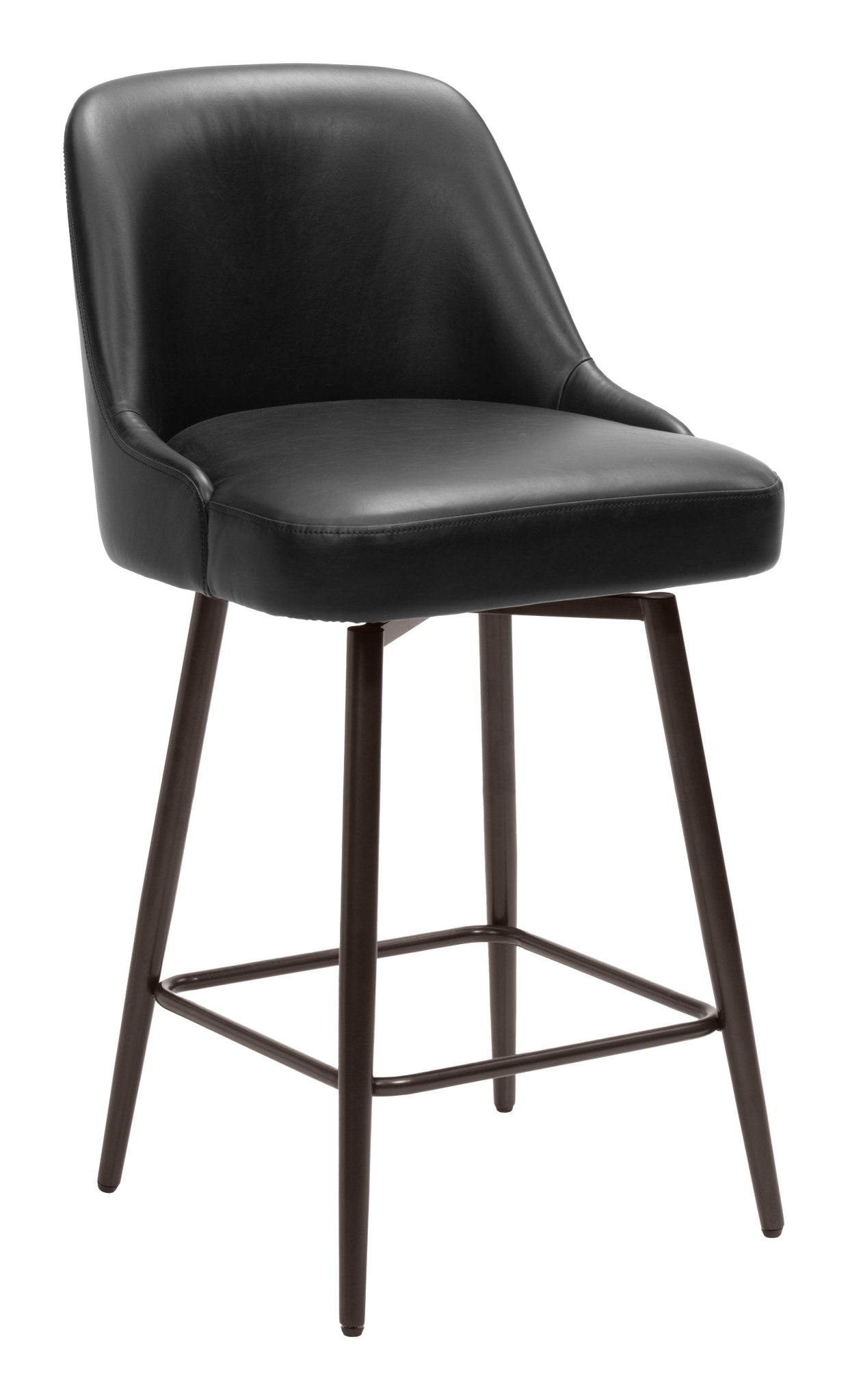 Keppel Swivel Counter Stool Black & Bronze - Cozy Roots Decor