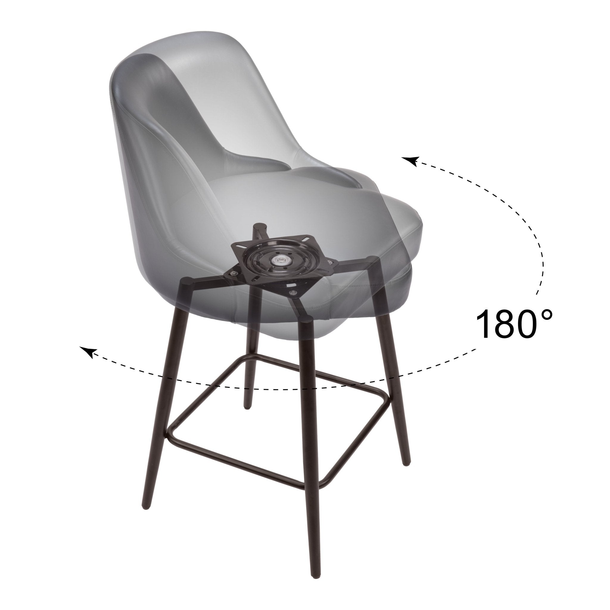 Keppel Swivel Counter Stool Black & Bronze - Cozy Roots Decor