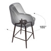 Keppel Swivel Counter Stool Black & Bronze - Cozy Roots Decor
