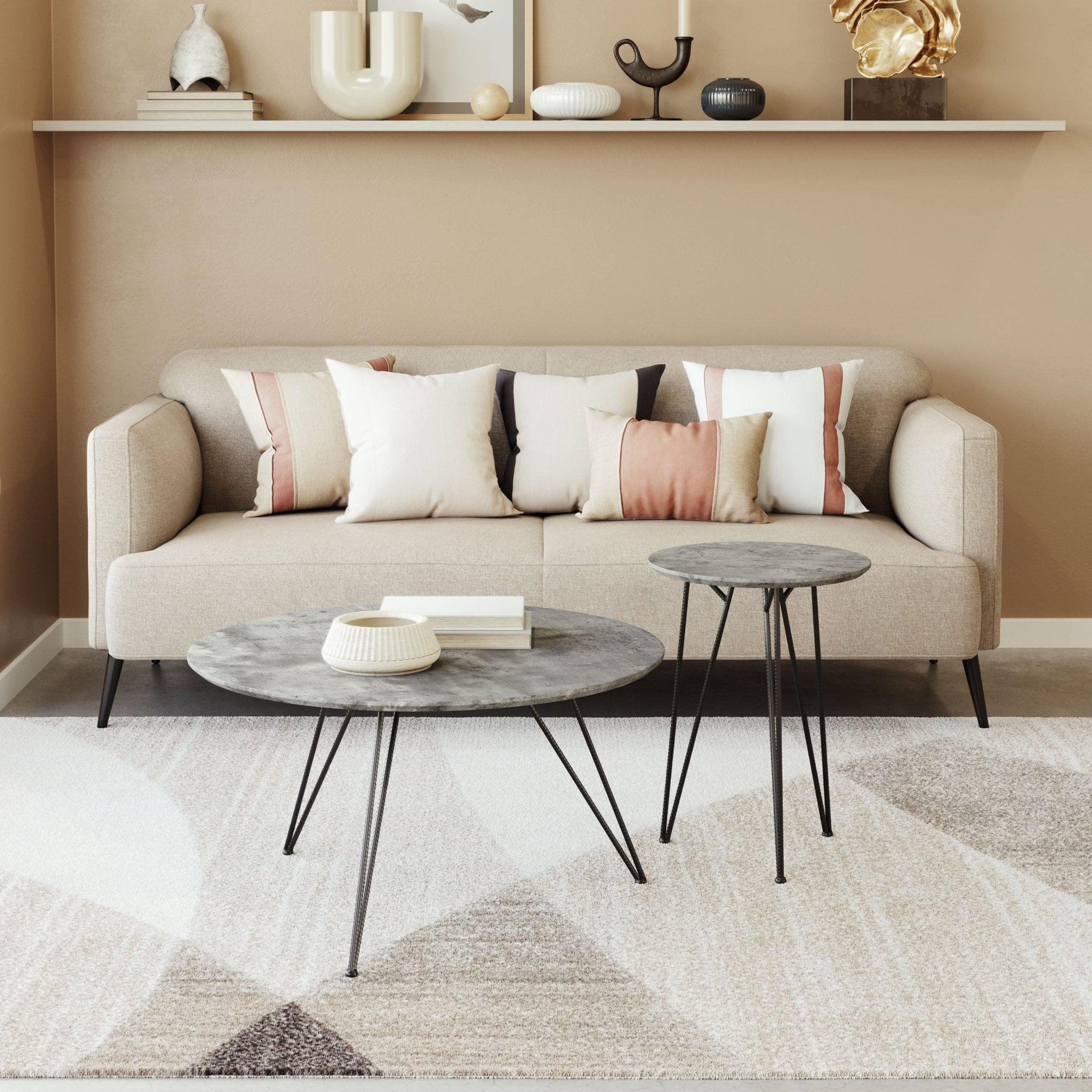 Kerris Coffee Table Set (2 - Piece) Gray & Black - Cozy Roots Decor