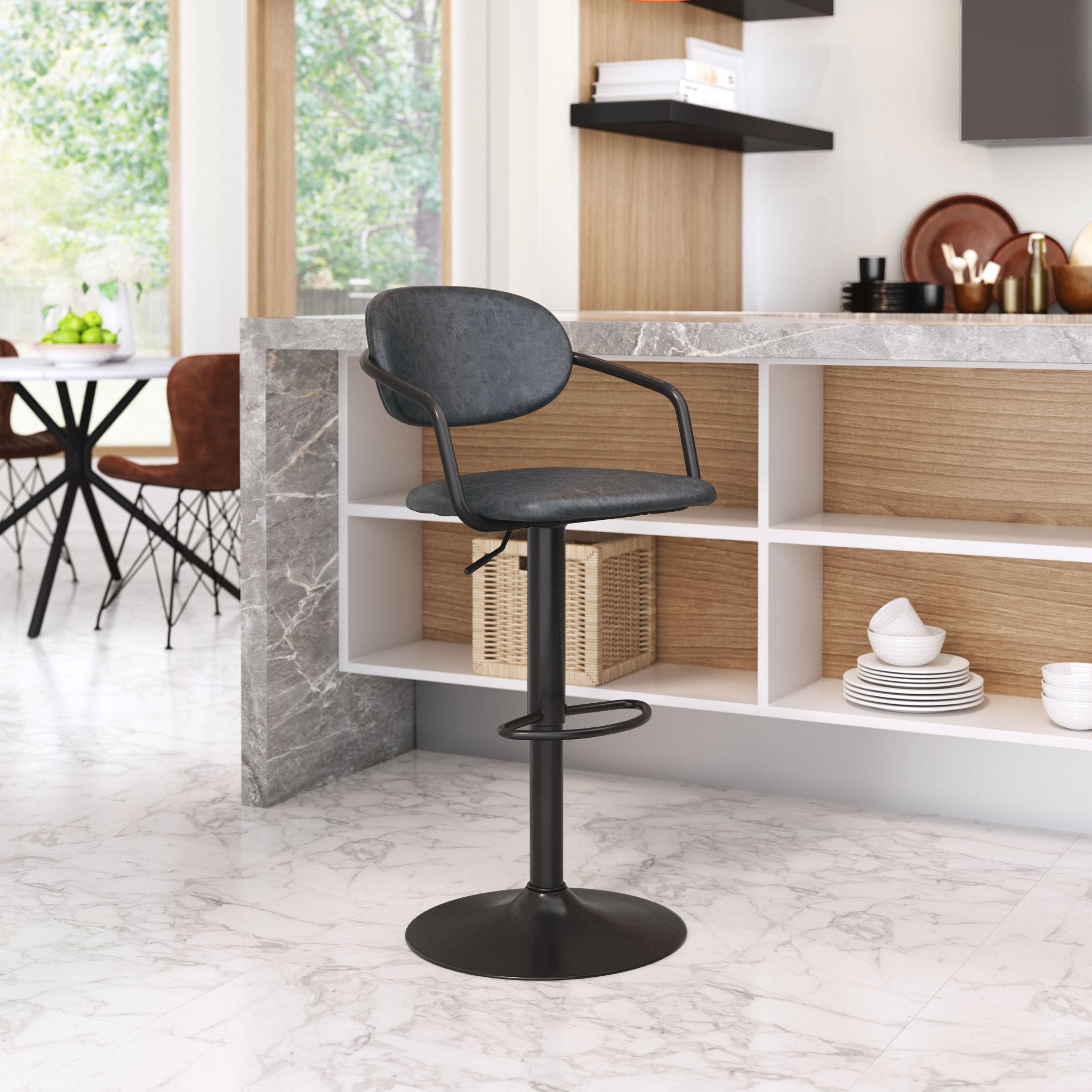 Kirby Barstool Vintage Black & Black - Cozy Roots Decor
