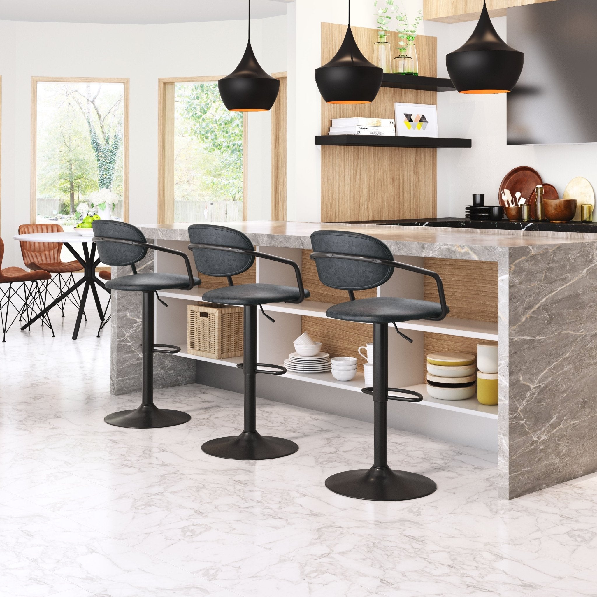 Kirby Barstool Vintage Black & Black - Cozy Roots Decor
