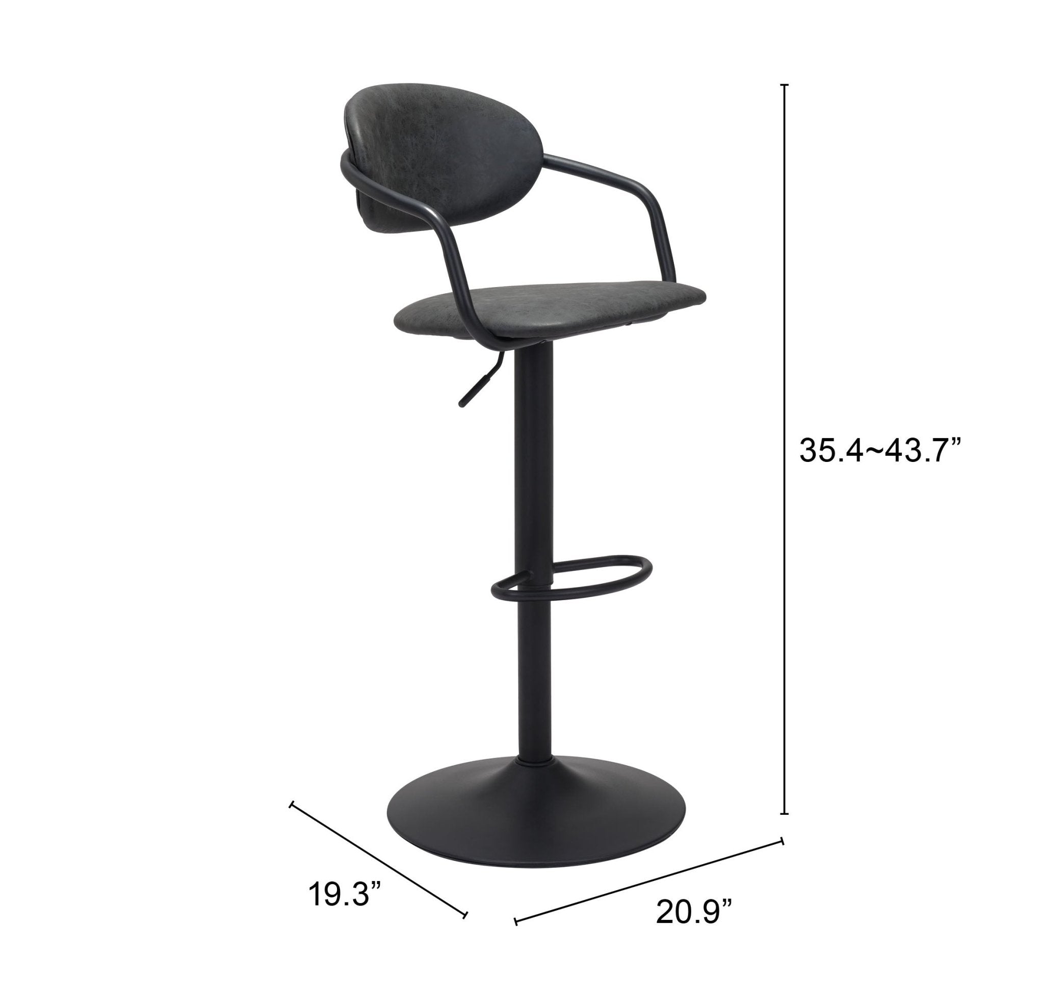 Kirby Barstool Vintage Black & Black - Cozy Roots Decor
