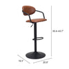 Kirby Barstool Vintage Brown & Black - Cozy Roots Decor