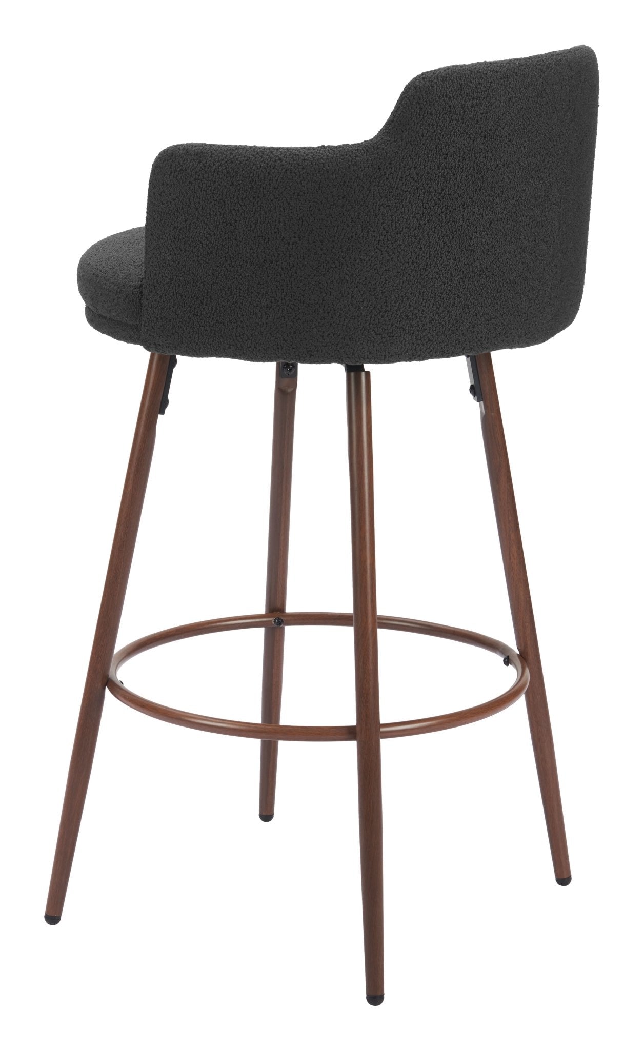 Kono Swivel Barstool (Set of 2) Black & Walnut - Cozy Roots Decor