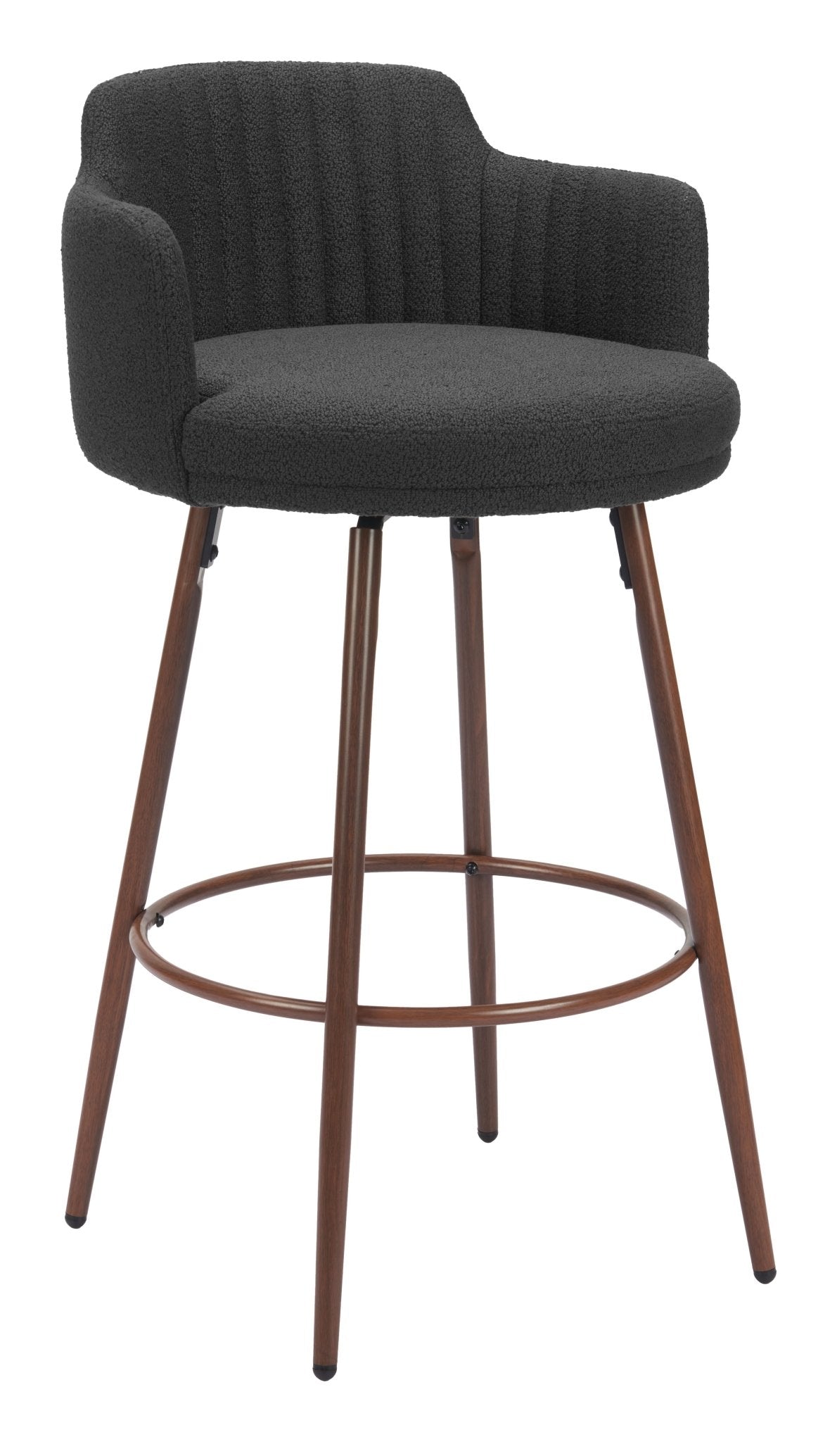 Kono Swivel Barstool (Set of 2) Black & Walnut - Cozy Roots Decor