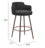 Kono Swivel Barstool (Set of 2) Black & Walnut - Cozy Roots Decor