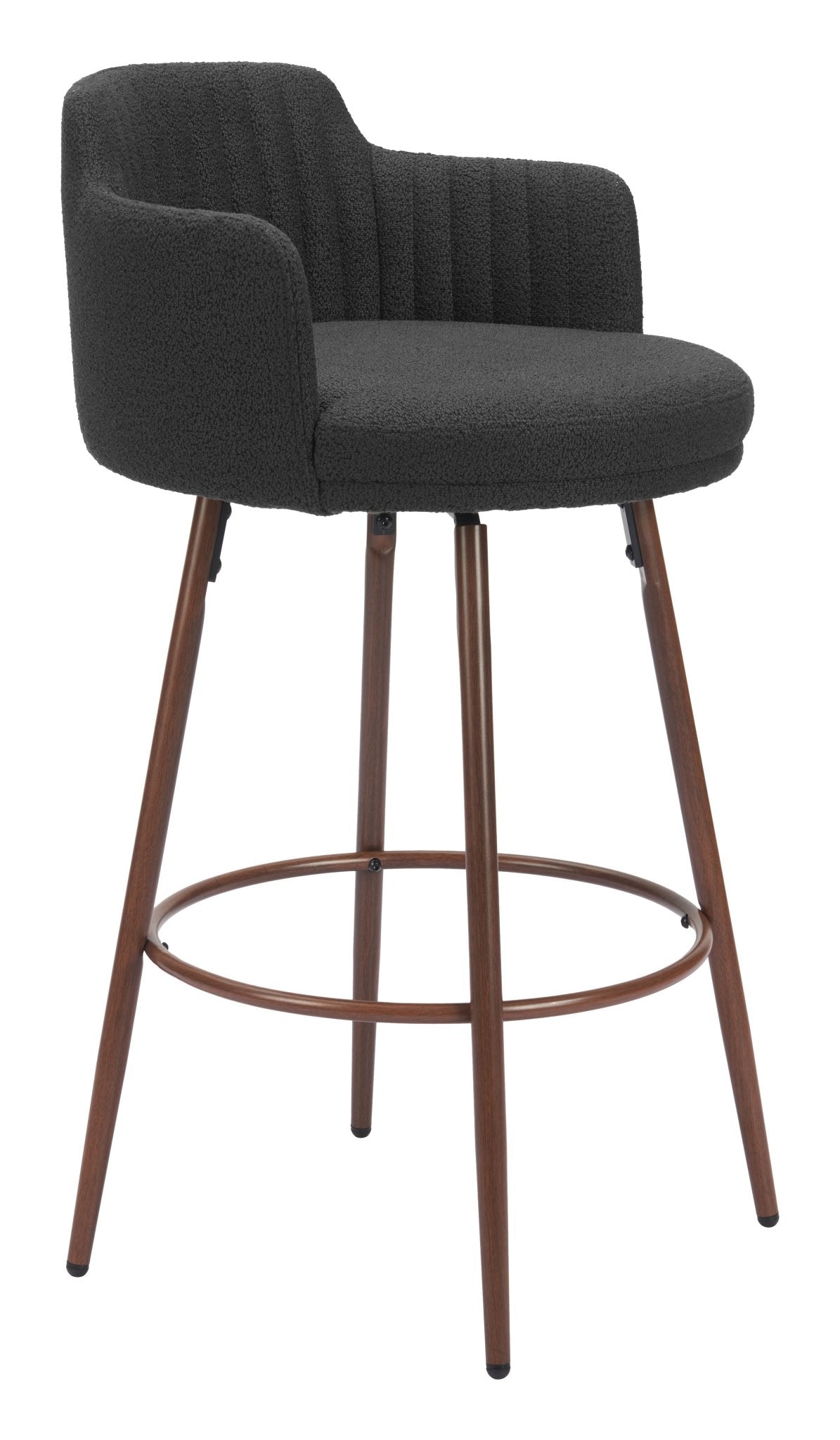 Kono Swivel Barstool (Set of 2) Black & Walnut - Cozy Roots Decor
