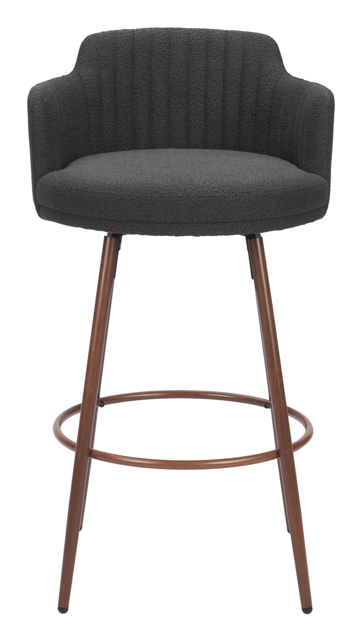 Kono Swivel Barstool (Set of 2) Black & Walnut - Cozy Roots Decor