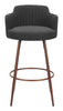 Kono Swivel Barstool (Set of 2) Black & Walnut - Cozy Roots Decor