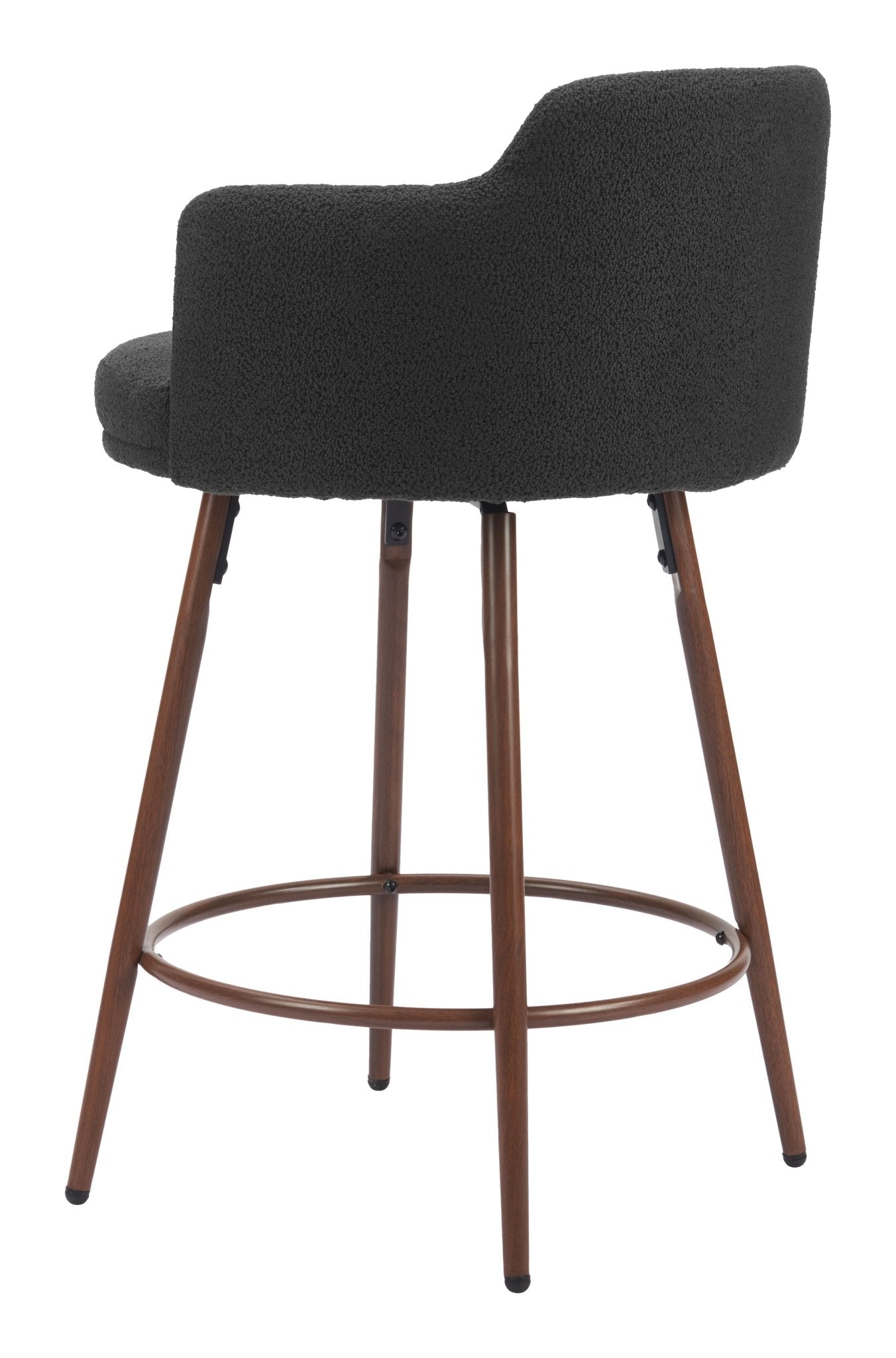 Kono Swivel Counter Stool (Set of 2) Black & Walnut - Cozy Roots Decor