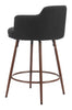 Kono Swivel Counter Stool (Set of 2) Black & Walnut - Cozy Roots Decor