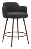 Kono Swivel Counter Stool (Set of 2) Black & Walnut - Cozy Roots Decor