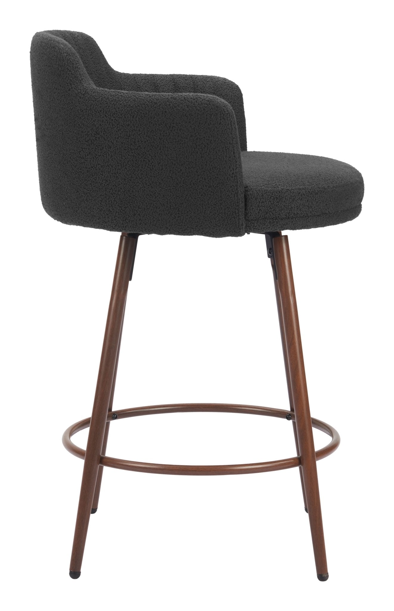 Kono Swivel Counter Stool (Set of 2) Black & Walnut - Cozy Roots Decor