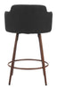 Kono Swivel Counter Stool (Set of 2) Black & Walnut - Cozy Roots Decor