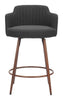 Kono Swivel Counter Stool (Set of 2) Black & Walnut - Cozy Roots Decor