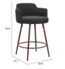 Kono Swivel Counter Stool (Set of 2) Black & Walnut - Cozy Roots Decor