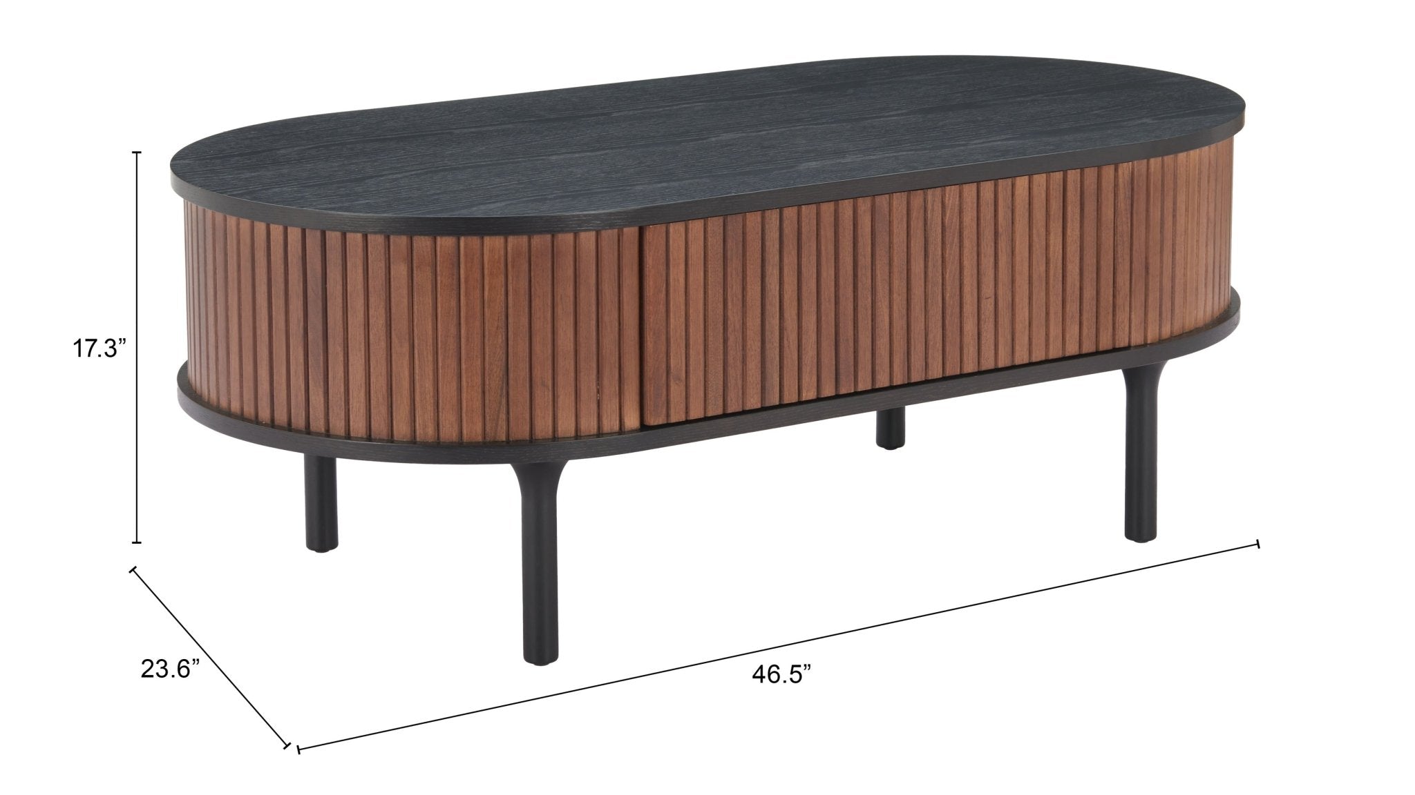 Koriana Coffee Table Black & Walnut - Cozy Roots Decor