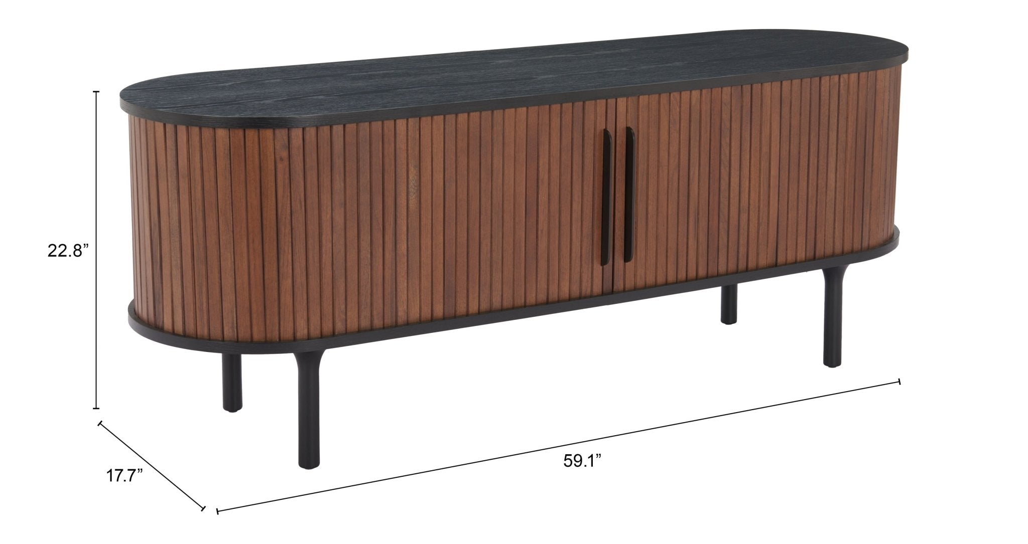 Koriana Entertainment Stand Black & Walnut - Cozy Roots Decor