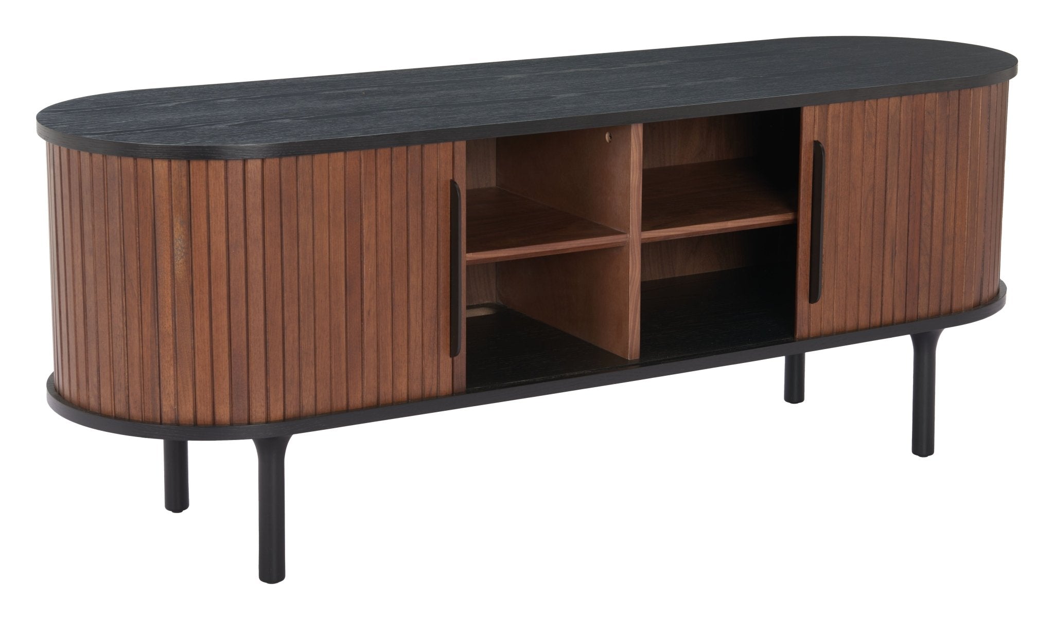 Koriana Entertainment Stand Black & Walnut - Cozy Roots Decor