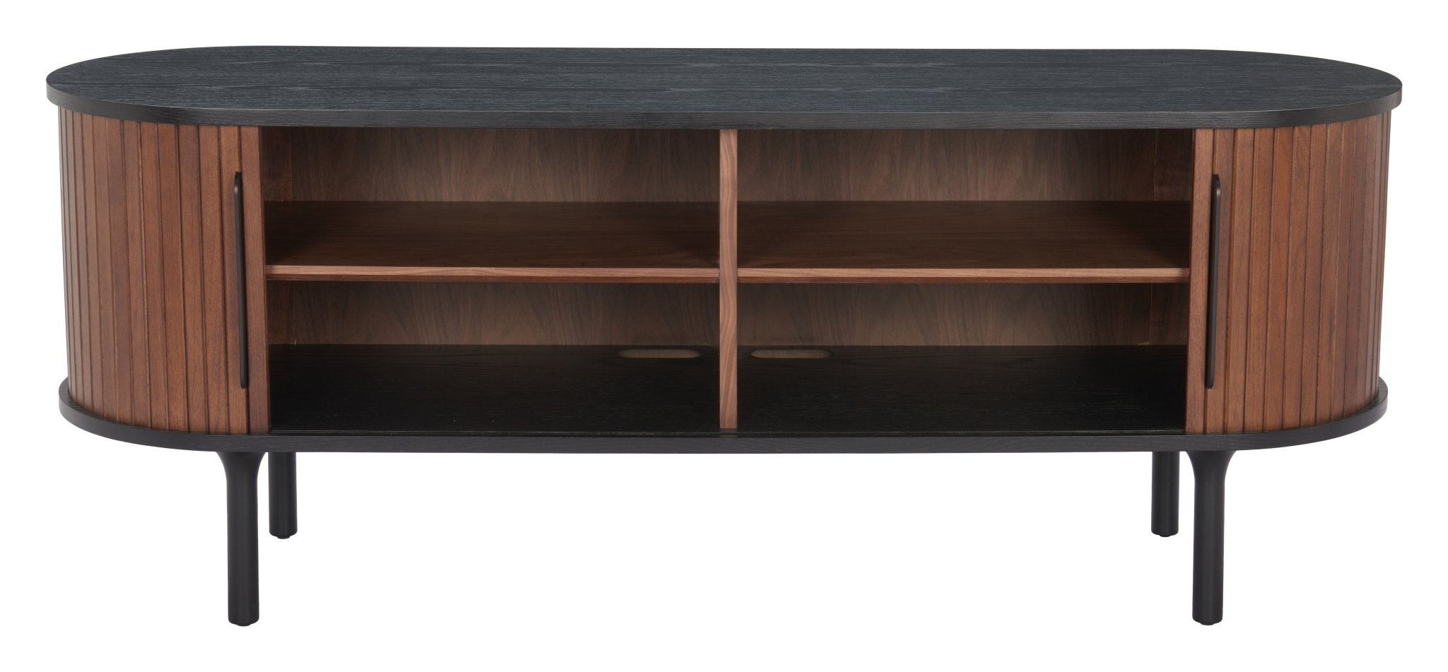 Koriana Entertainment Stand Black & Walnut - Cozy Roots Decor
