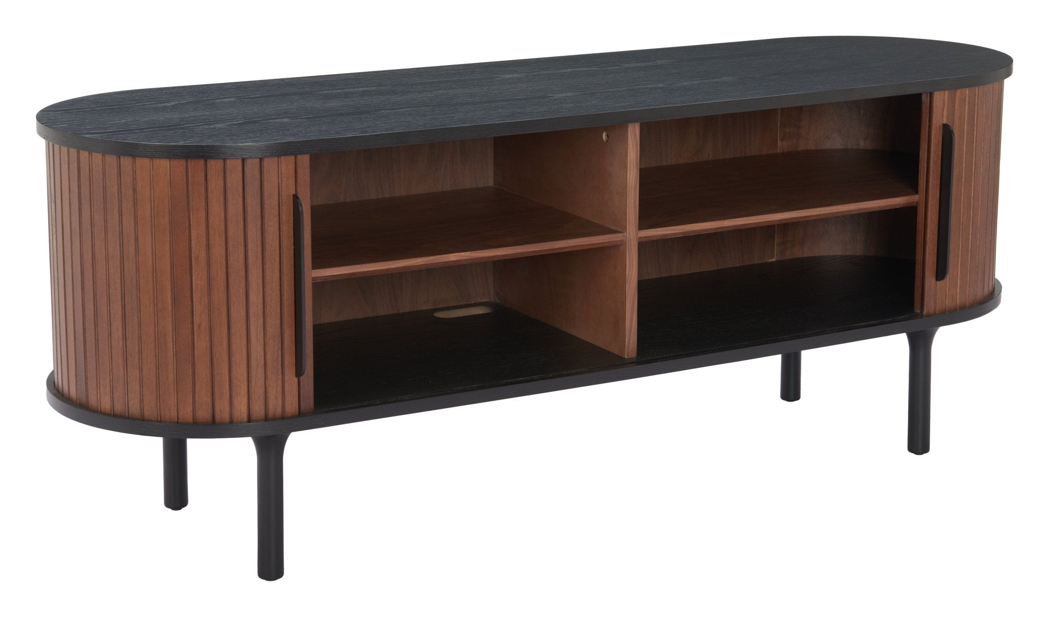 Koriana Entertainment Stand Black & Walnut - Cozy Roots Decor
