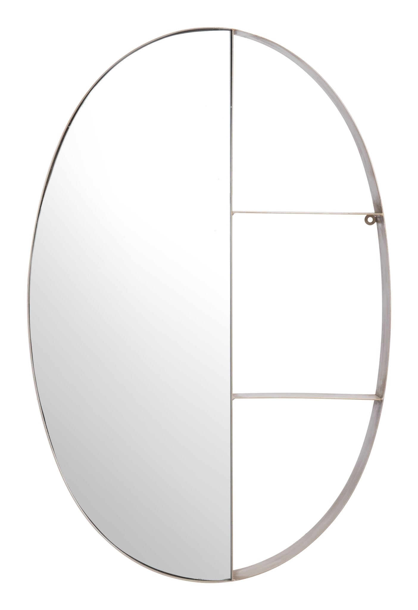 Latitude Oval Shelf Mirror Antique Bronze - Cozy Roots Decor