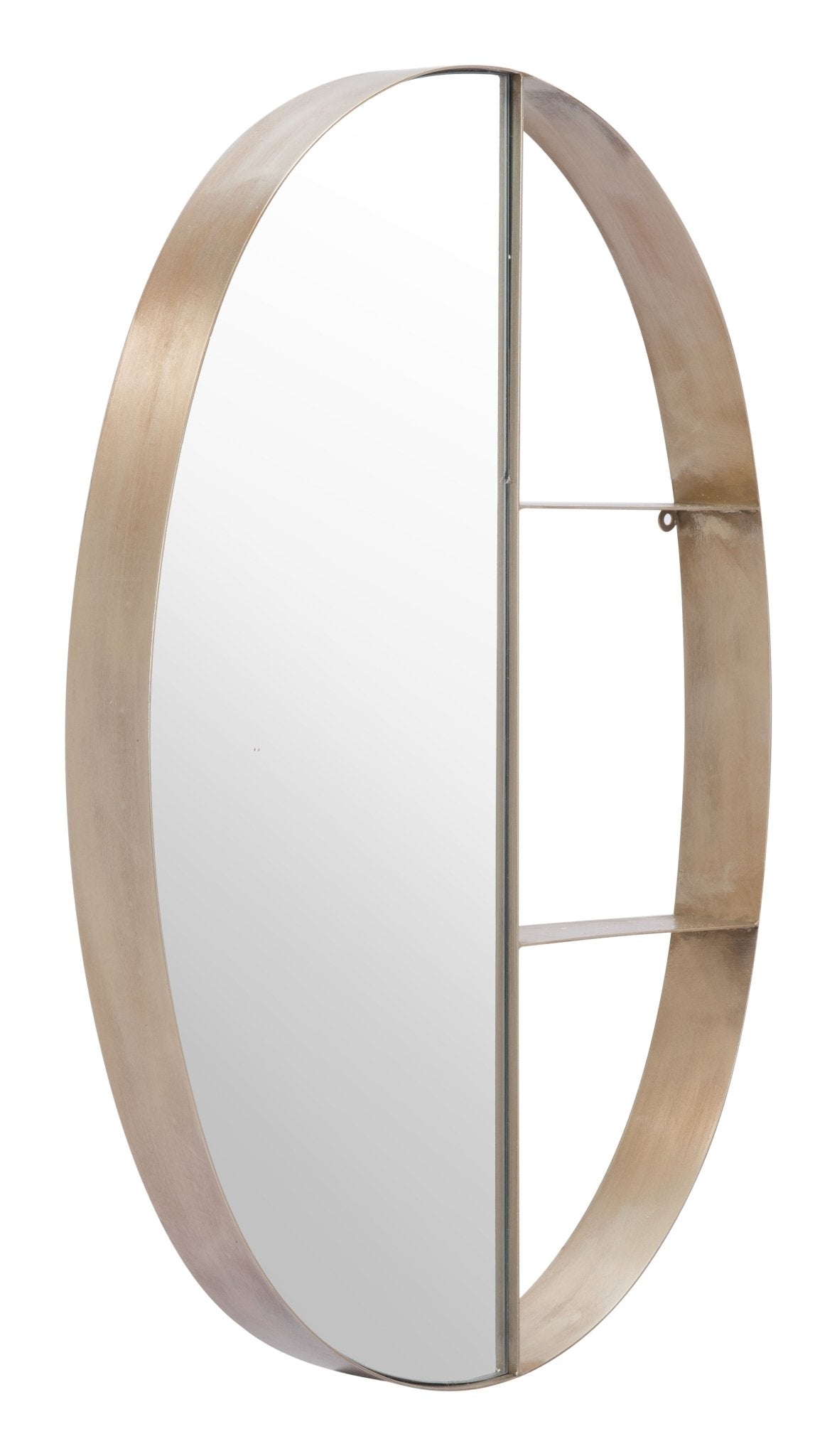 Latitude Oval Shelf Mirror Antique Bronze - Cozy Roots Decor