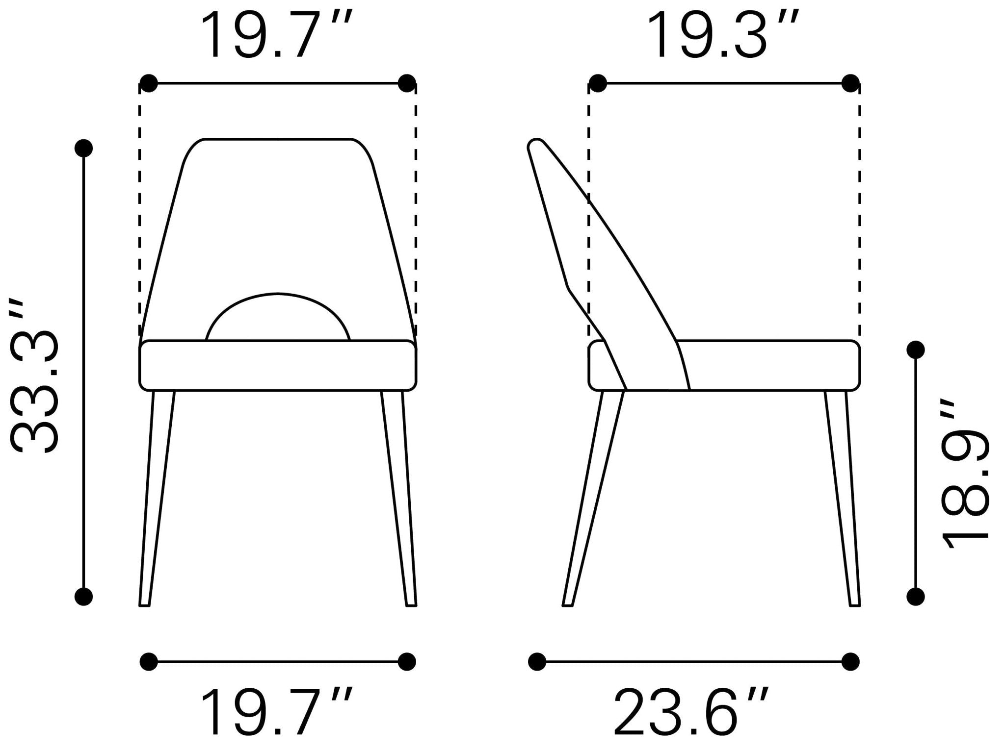 Leith Dining Chair (Set of 2) Black - Cozy Roots Decor