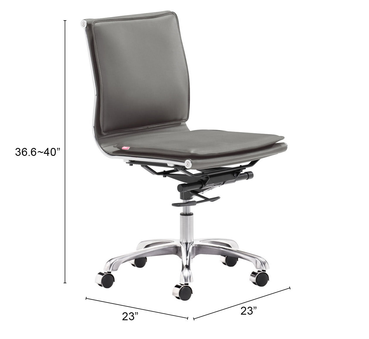 Lider Plus Armless Office Chair Gray - Cozy Roots Decor