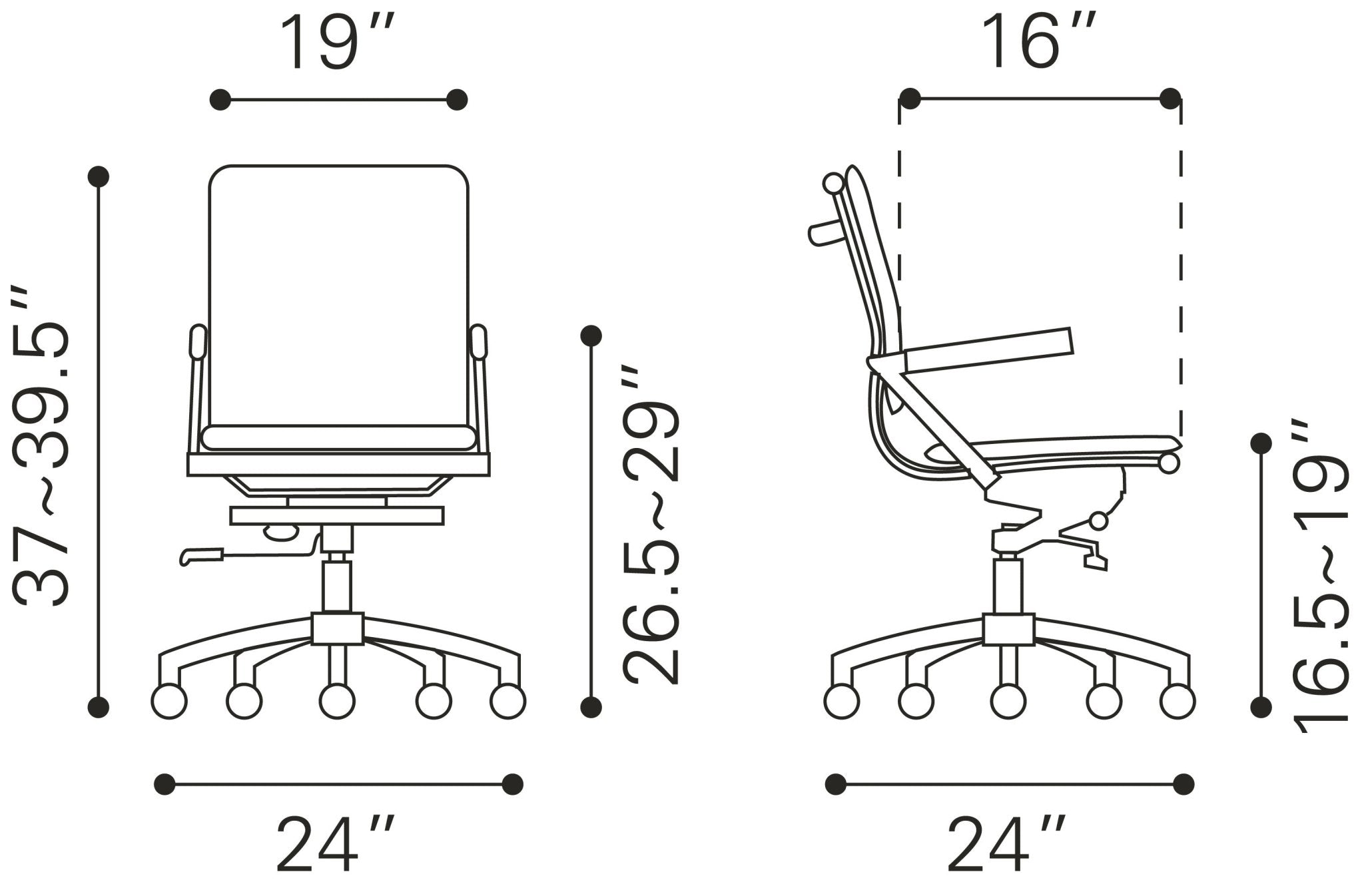 Lider Plus Office Chair White - Cozy Roots Decor