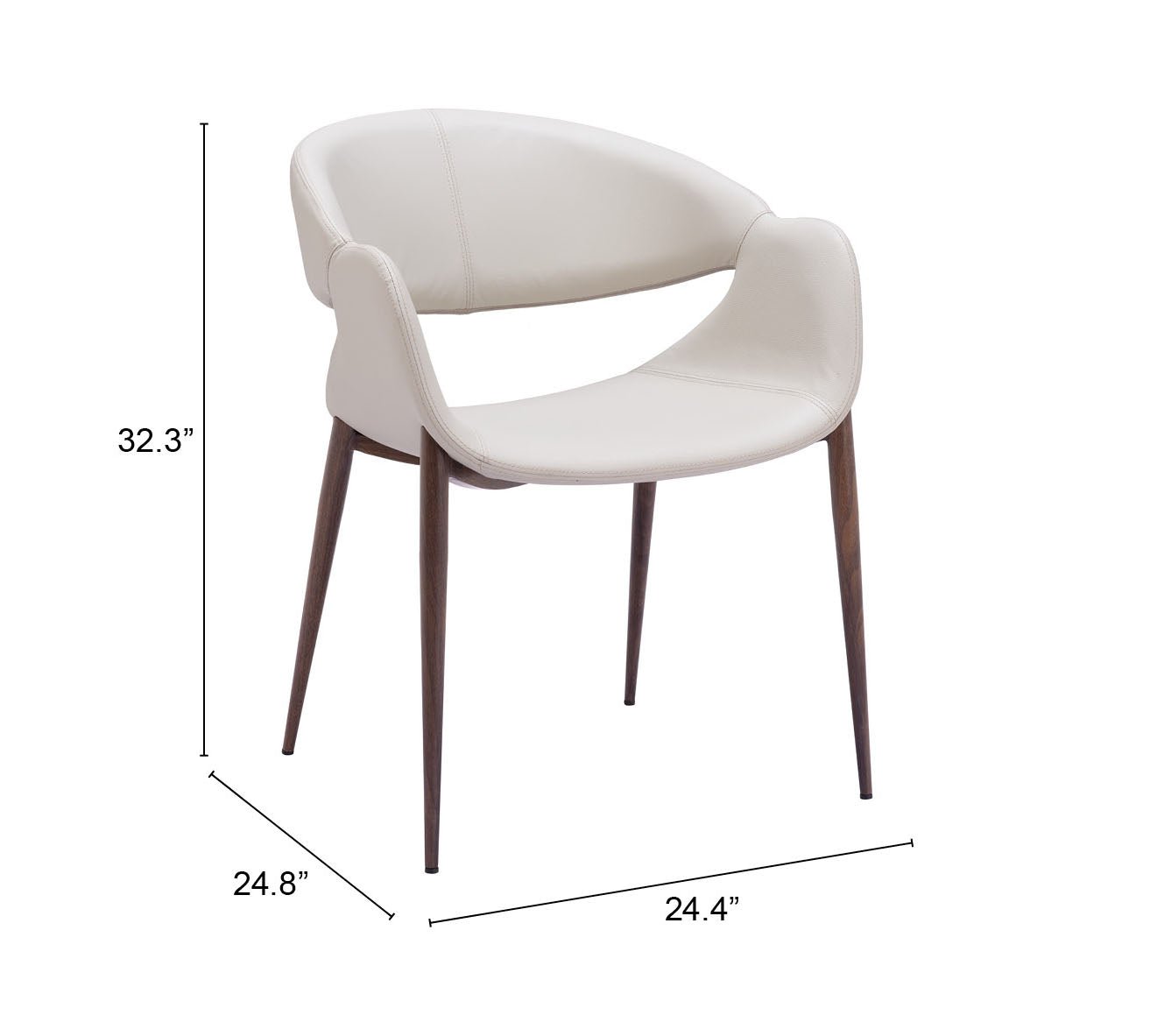 Limay Dining Chair (Set of 2) Beige & Walnut - Cozy Roots Decor