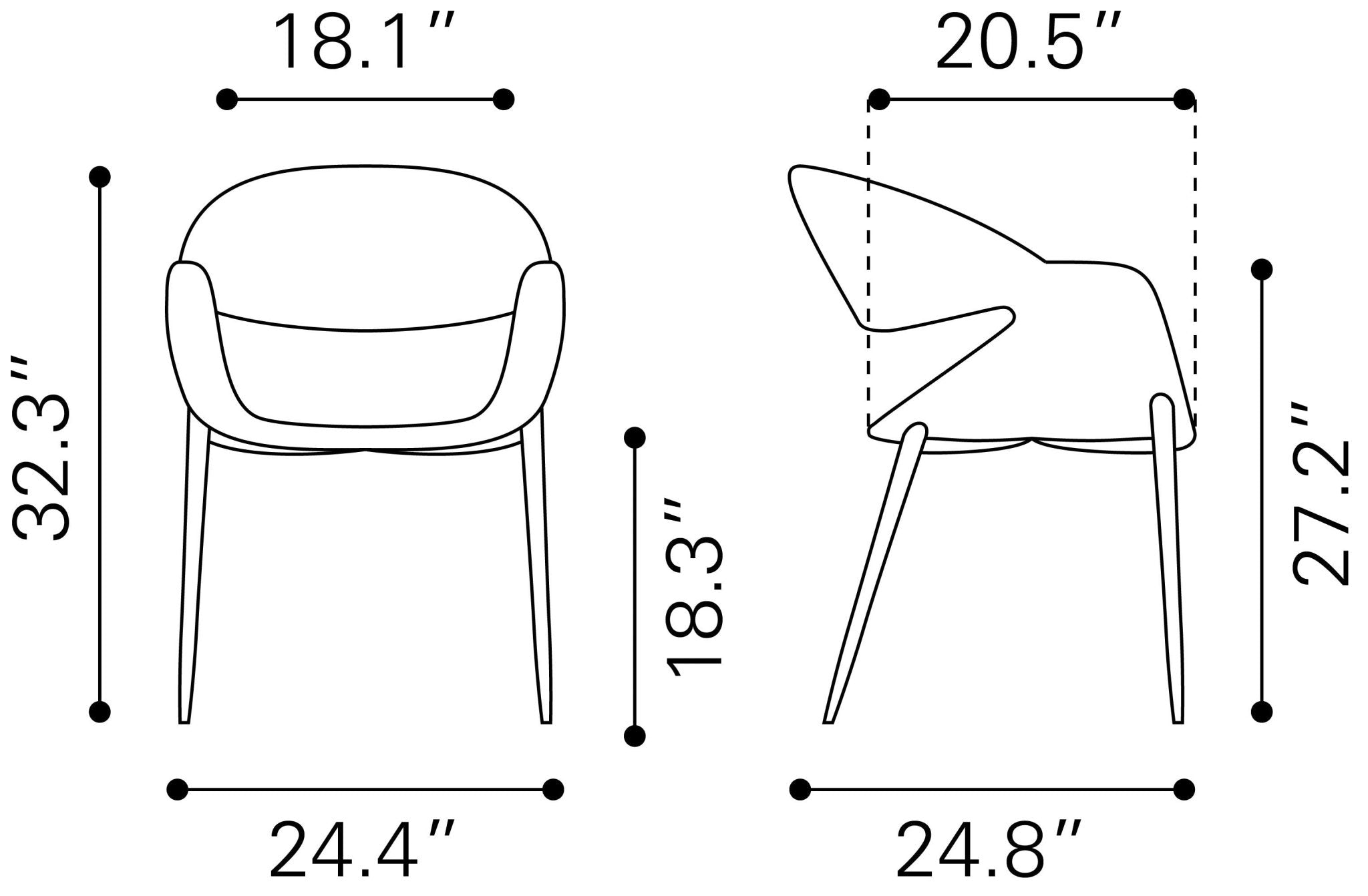 Limay Dining Chair (Set of 2) Beige & Walnut - Cozy Roots Decor