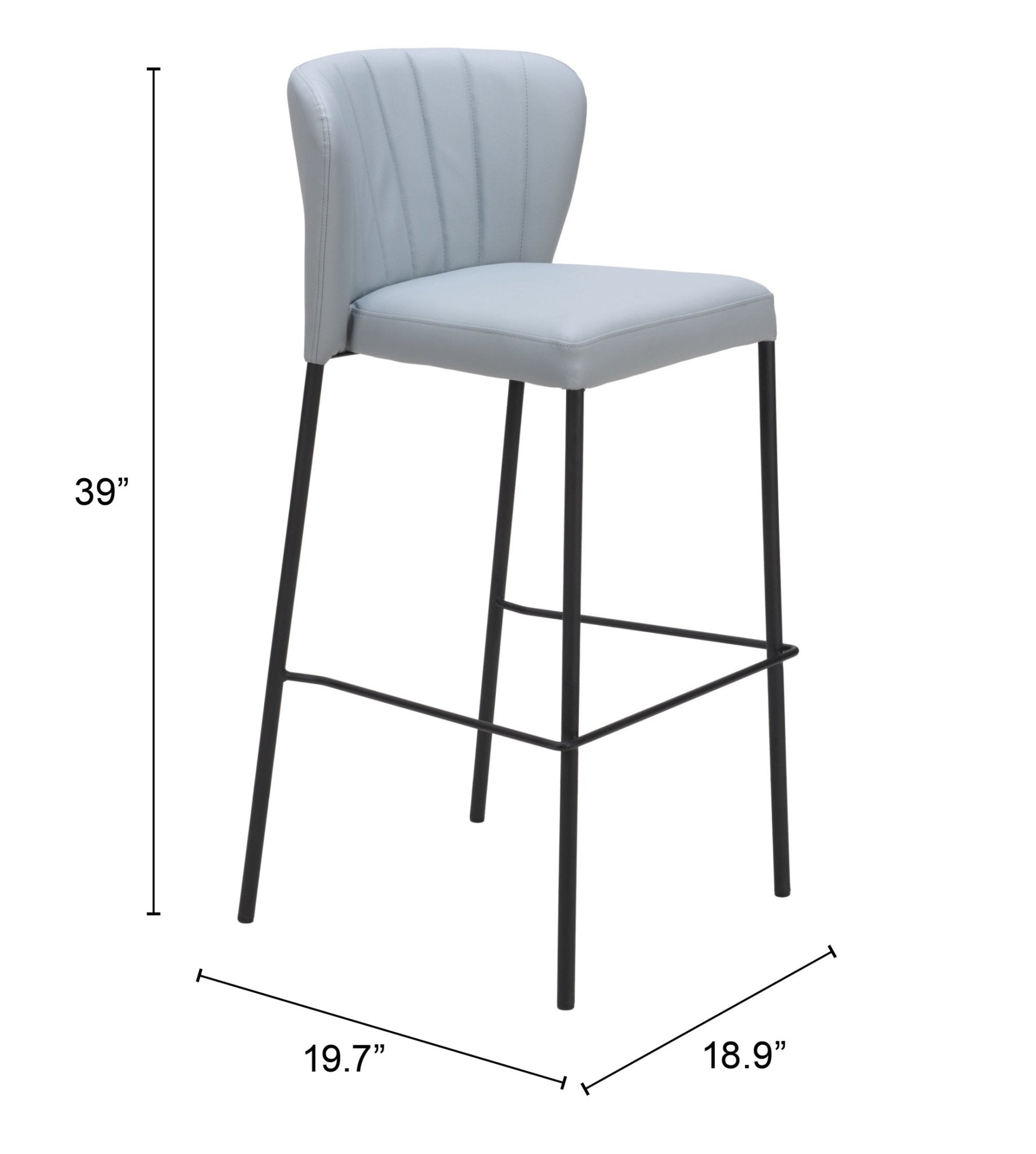 Linz Barstool (Set of 2) Gray - Cozy Roots Decor