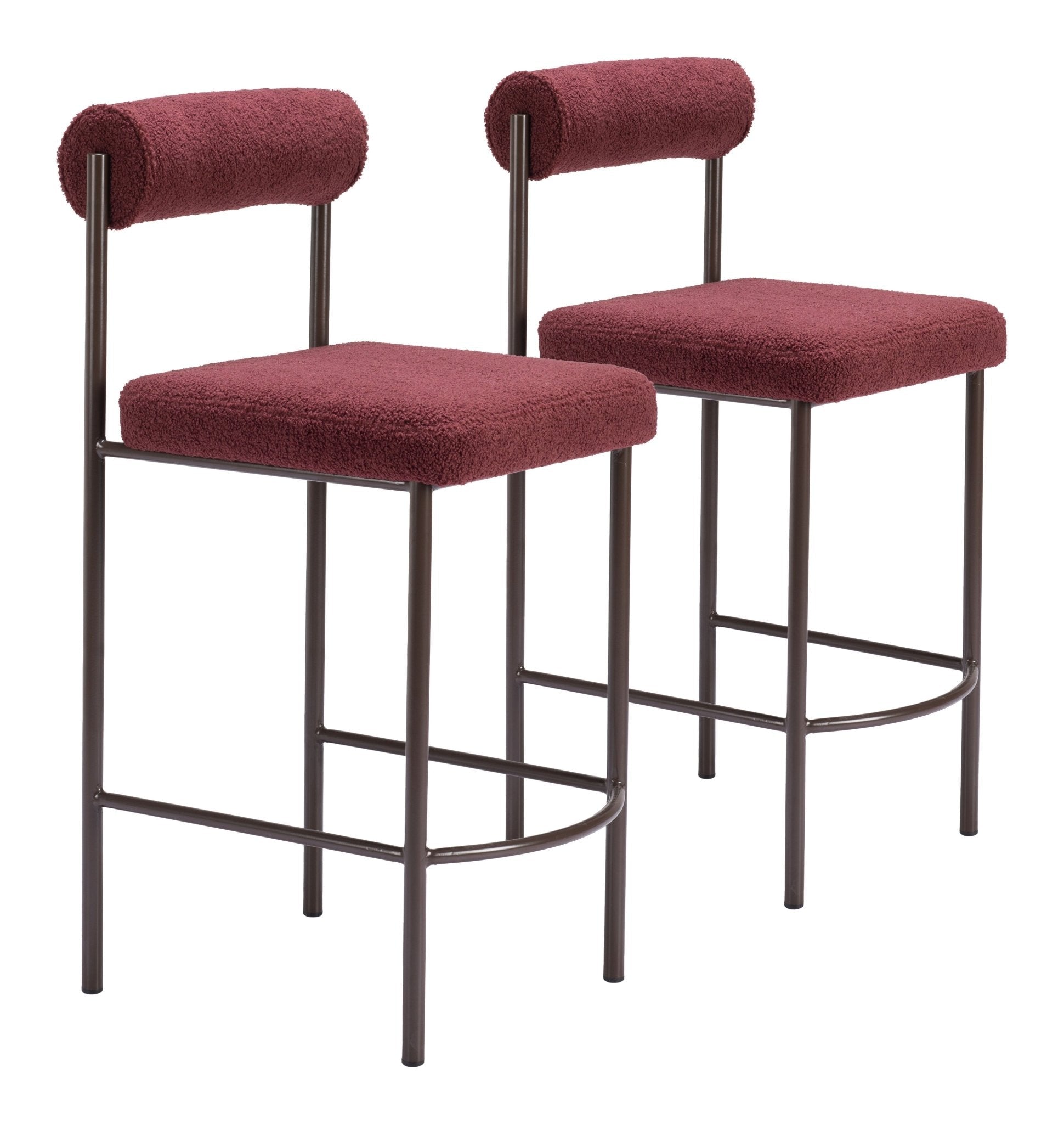 Livorno Counter Stool (Set of 2) Red & Bronze - Cozy Roots Decor
