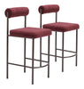 Livorno Counter Stool (Set of 2) Red & Bronze - Cozy Roots Decor