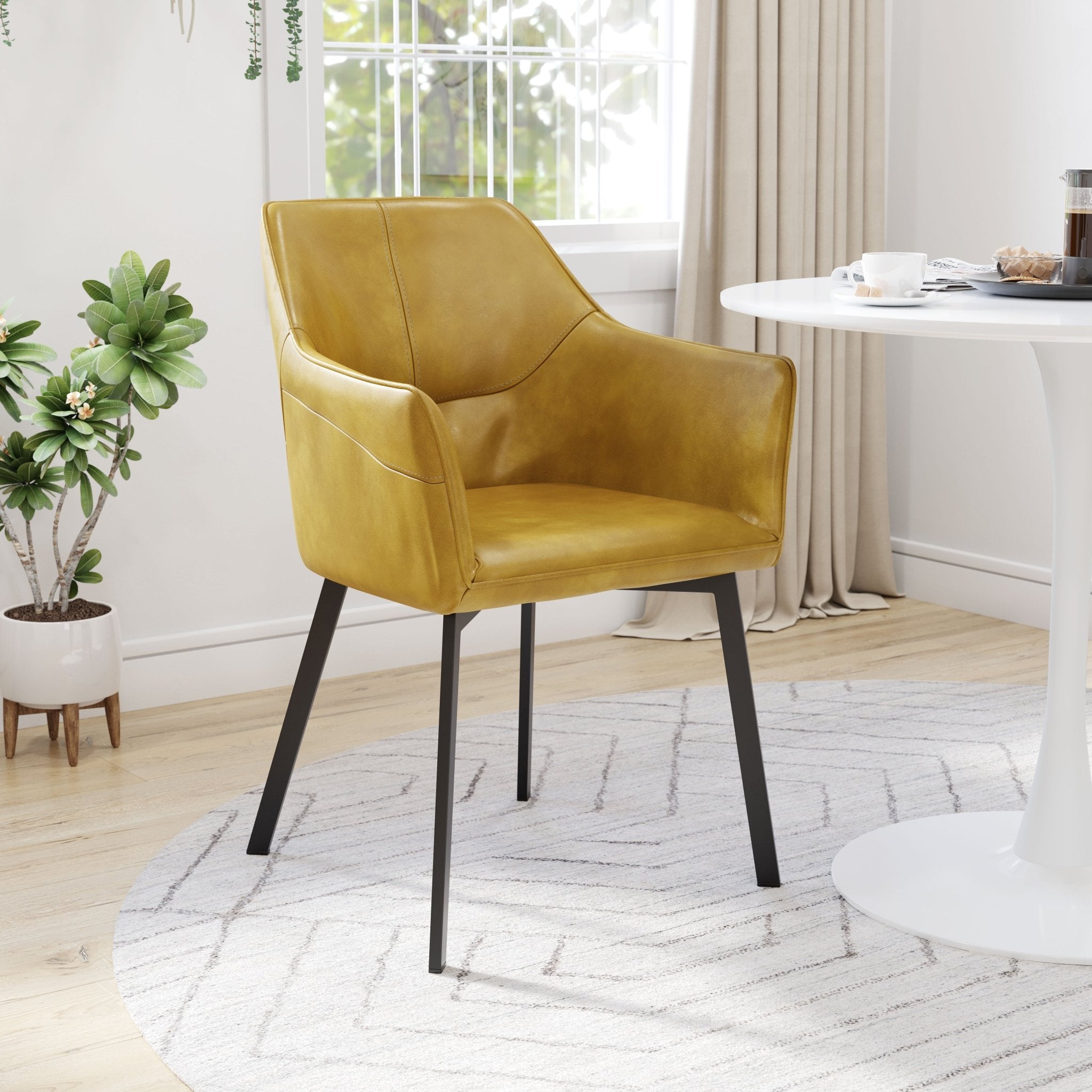 Loiret Dining Chair (Set of 2) Yellow - Cozy Roots Decor