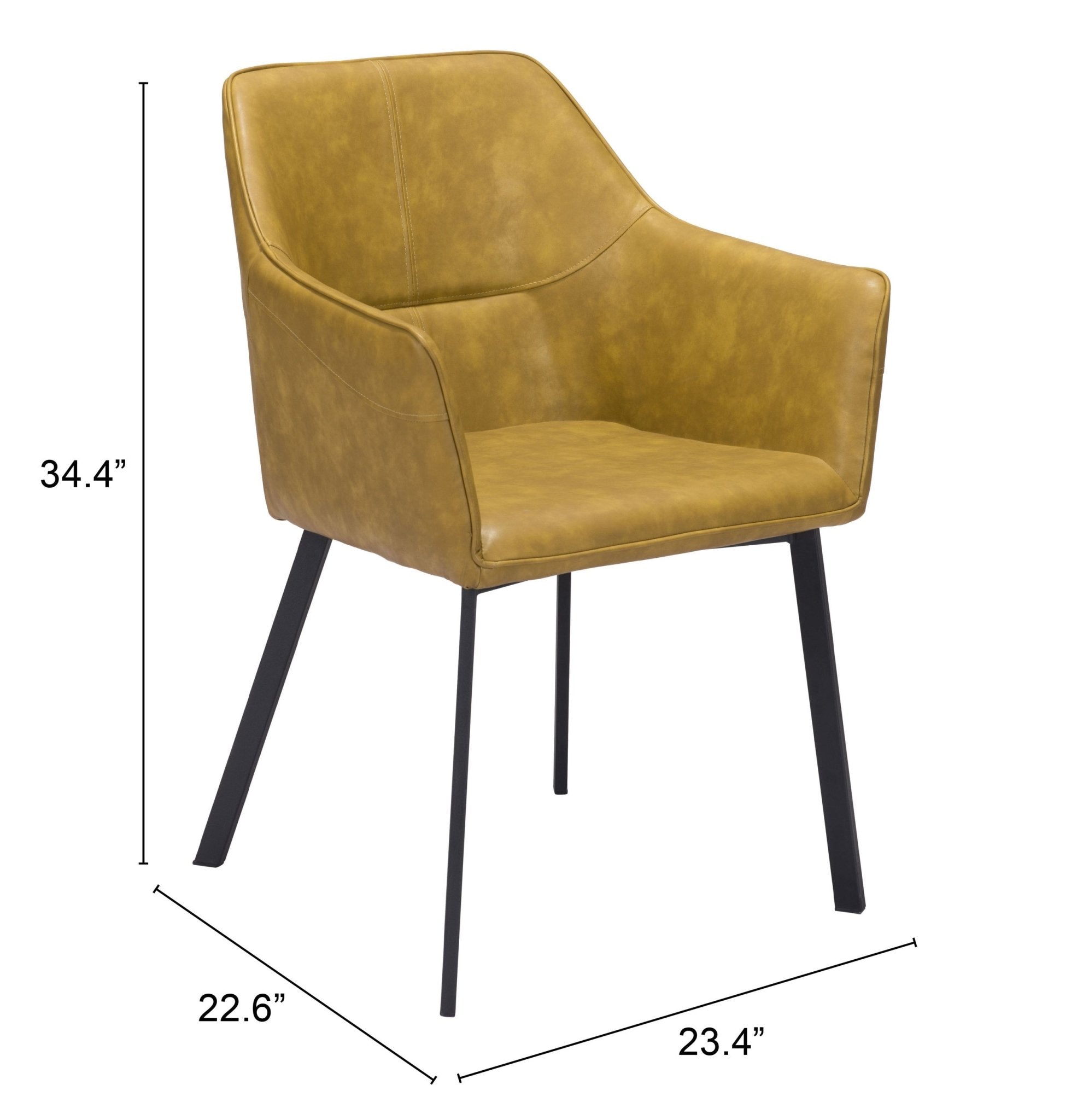 Loiret Dining Chair (Set of 2) Yellow - Cozy Roots Decor
