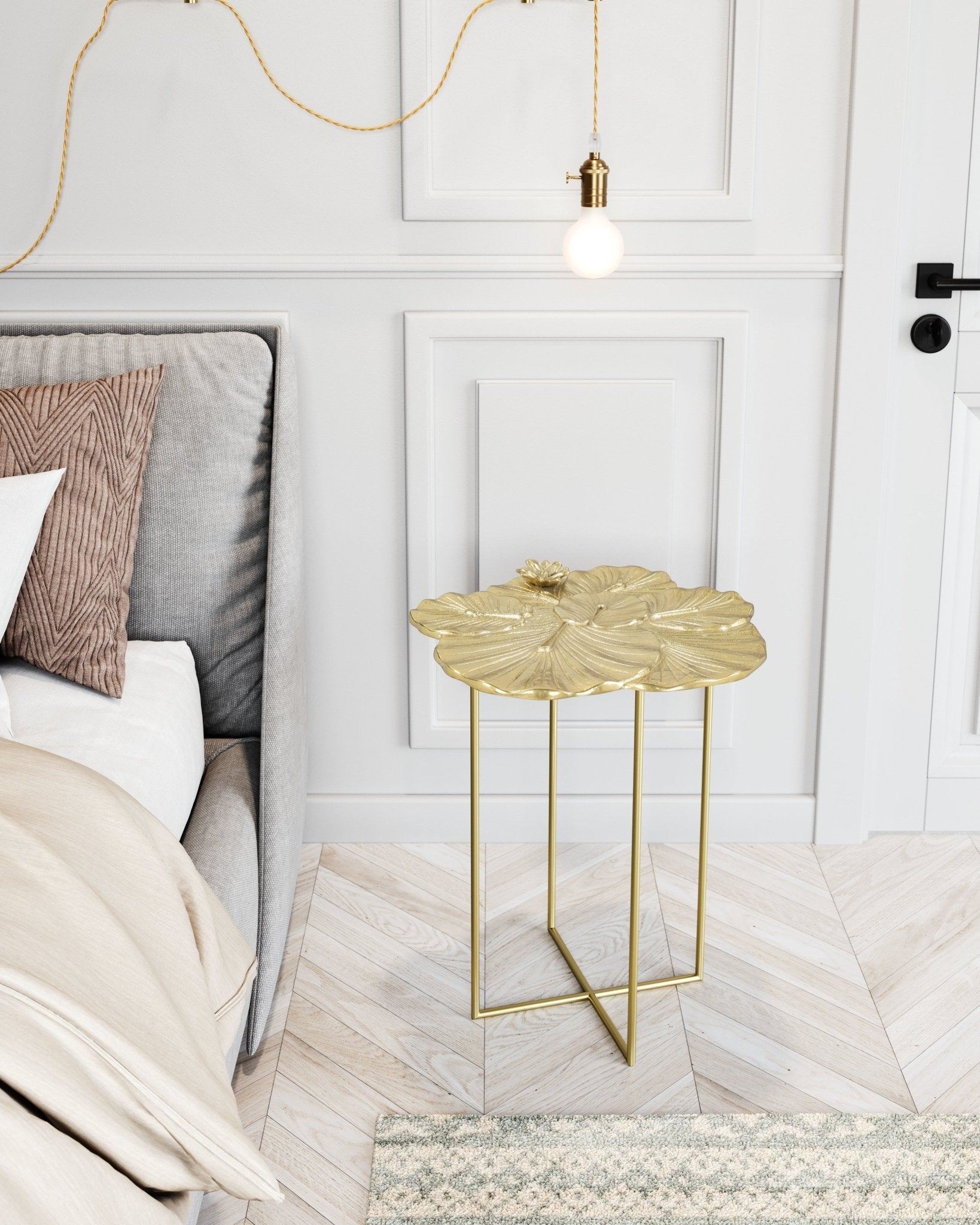 Lotus Side Table Gold - Cozy Roots Decor