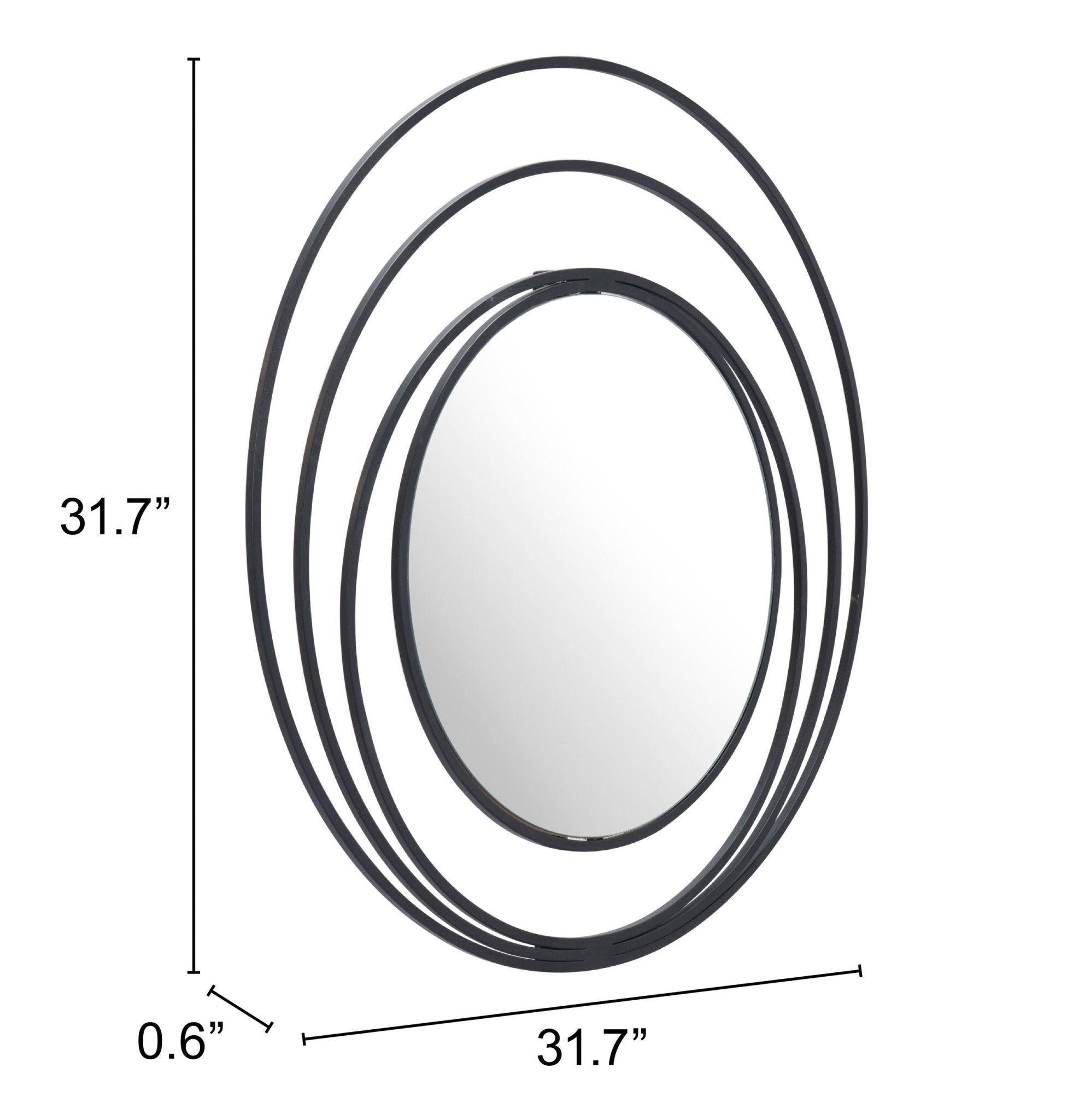 Luna Round Mirror Black - Cozy Roots Decor