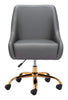Madelaine Office Chair Gray & Gold - Cozy Roots Decor