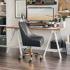 Madelaine Office Chair Gray & Gold - Cozy Roots Decor