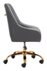 Madelaine Office Chair Gray & Gold - Cozy Roots Decor
