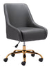 Madelaine Office Chair Gray & Gold - Cozy Roots Decor