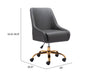 Madelaine Office Chair Gray & Gold - Cozy Roots Decor