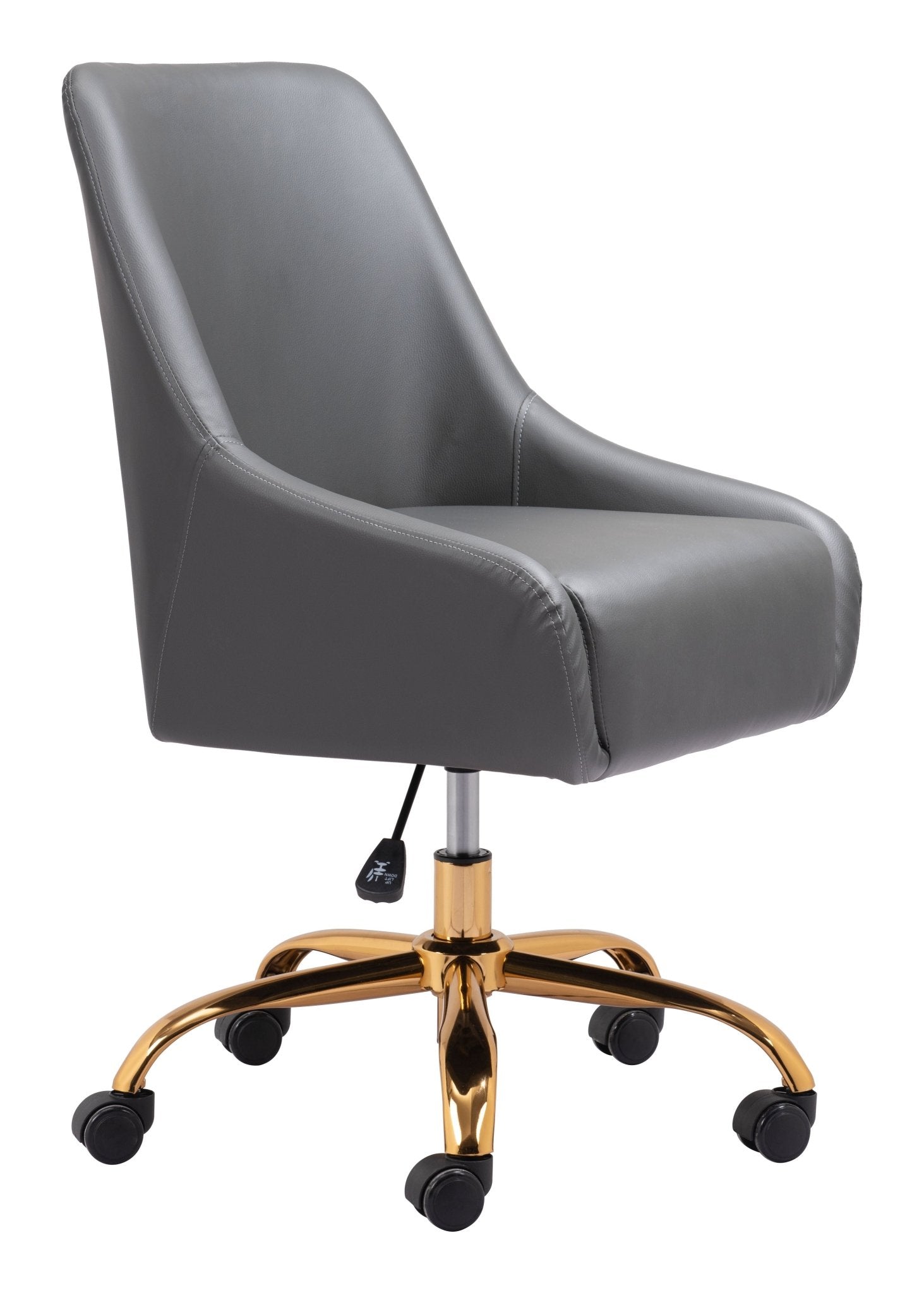 Madelaine Office Chair Gray & Gold - Cozy Roots Decor