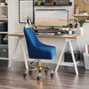 Madelaine Office Chair Navy Blue & Gold - Cozy Roots Decor