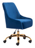 Madelaine Office Chair Navy Blue & Gold - Cozy Roots Decor