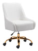 Madelaine Office Chair White & Gold - Cozy Roots Decor