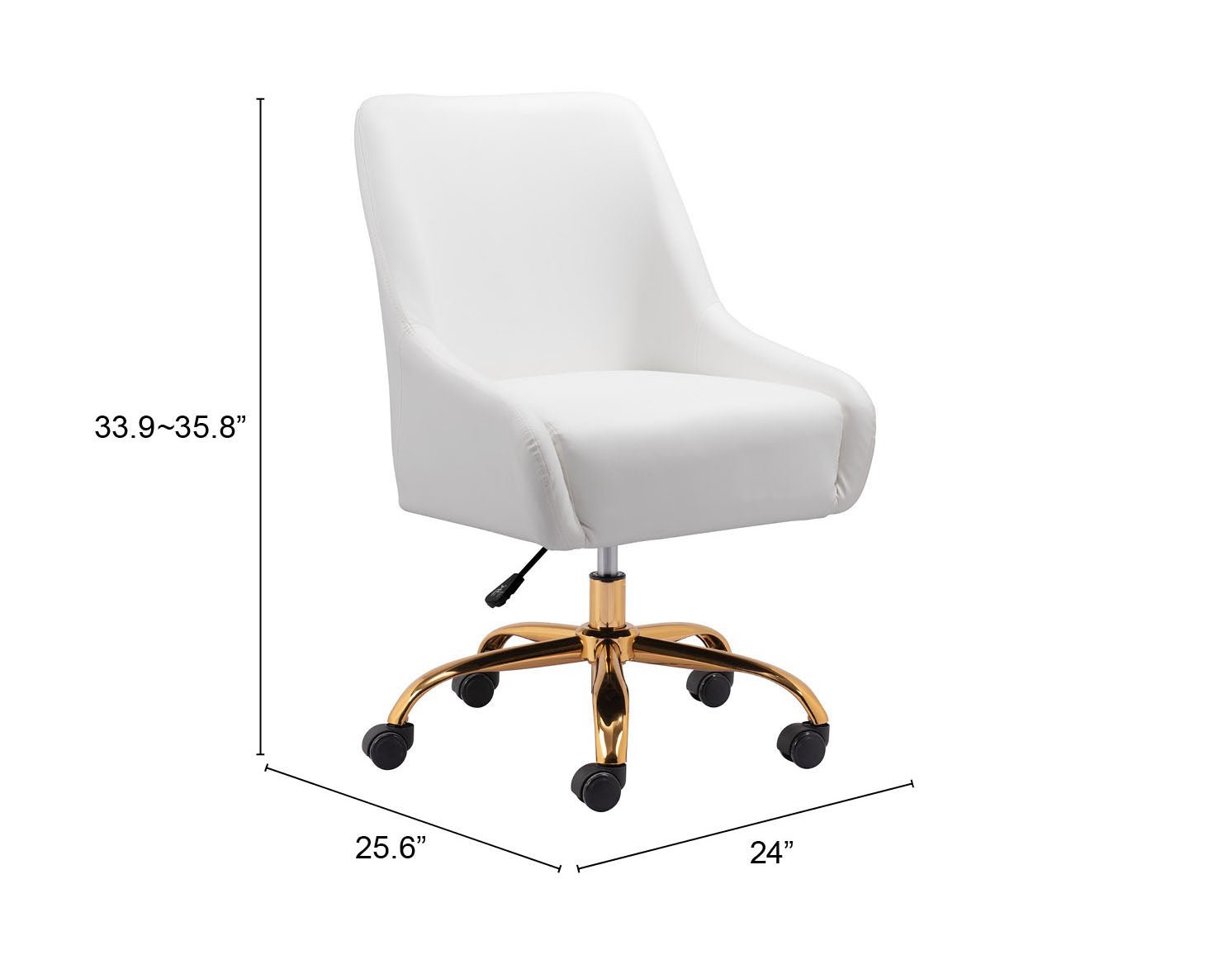 Madelaine Office Chair White & Gold - Cozy Roots Decor